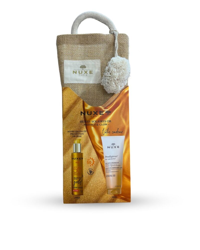 NUXE Sun Sac Huile Solaire Or SPF50 150ML   Prodigieux Lait Corps 200ML OFFERT