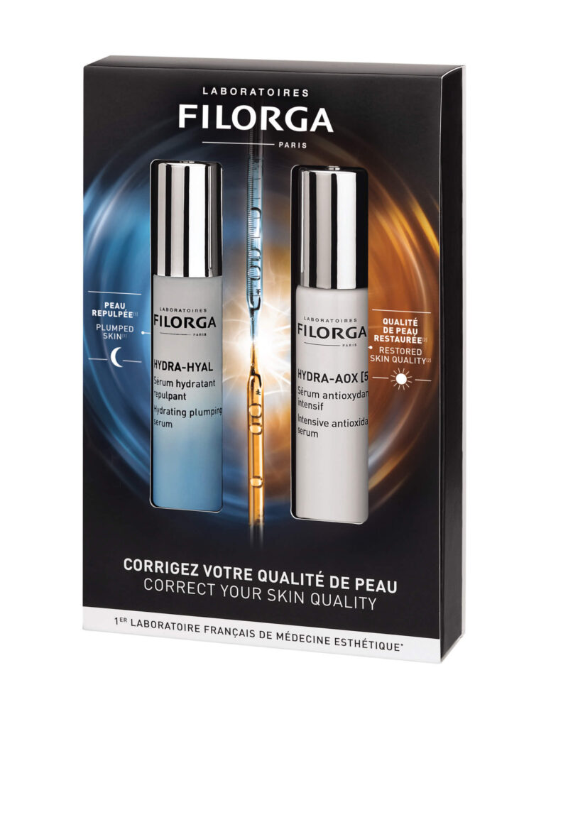 COFFRET DUO SERUMS - Hydra-Hyal Sérum Hydratant Repulpant 30ml   Hydra-Aox [5] Sérum Antioxydant Intensif 30ml | Filorga