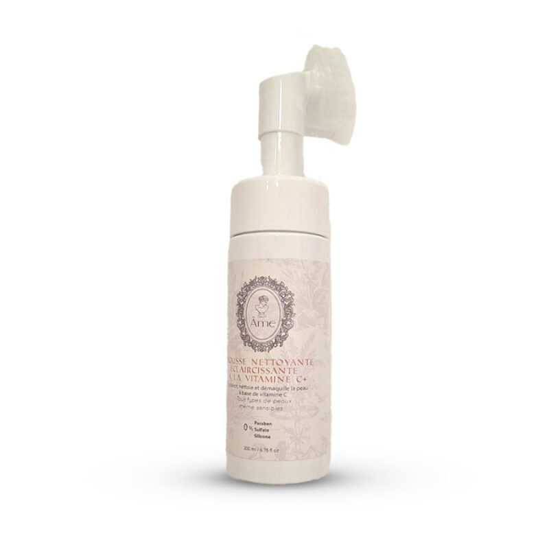 AME - MOUSSE NETTOYANTE ECLAIRCISSANTE A LA VITAMICE C AVEC BROSSE - 200ML